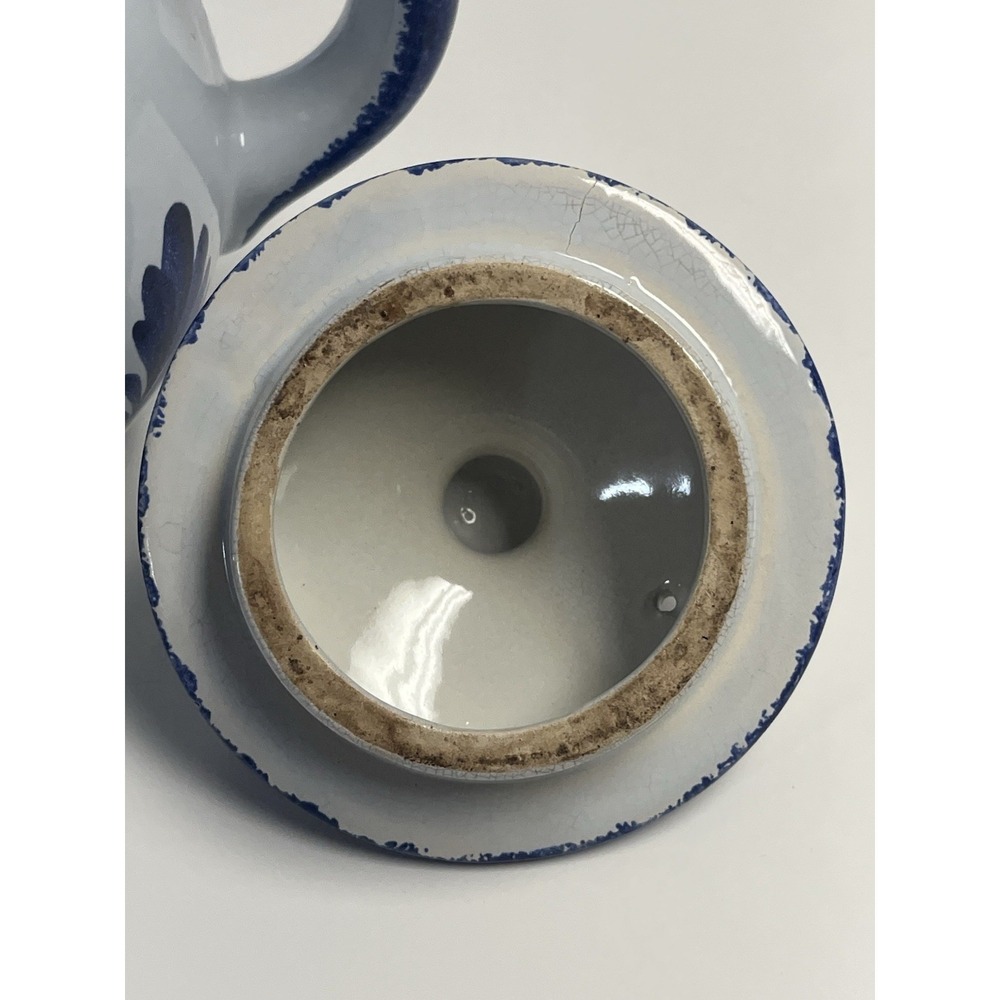 HB Quimper Pottery France Le Coq Teapot Blue Rooster Tea Pot - Picture 8 of 13